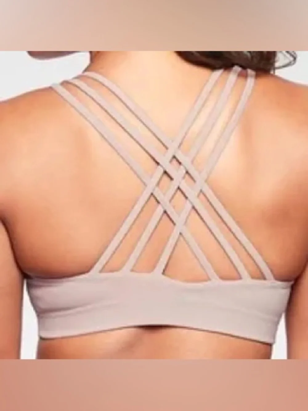 Athleta Strappy Seamless Sports Bra in Nude Pink